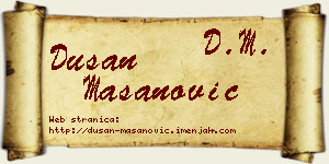 Dušan Mašanović vizit kartica